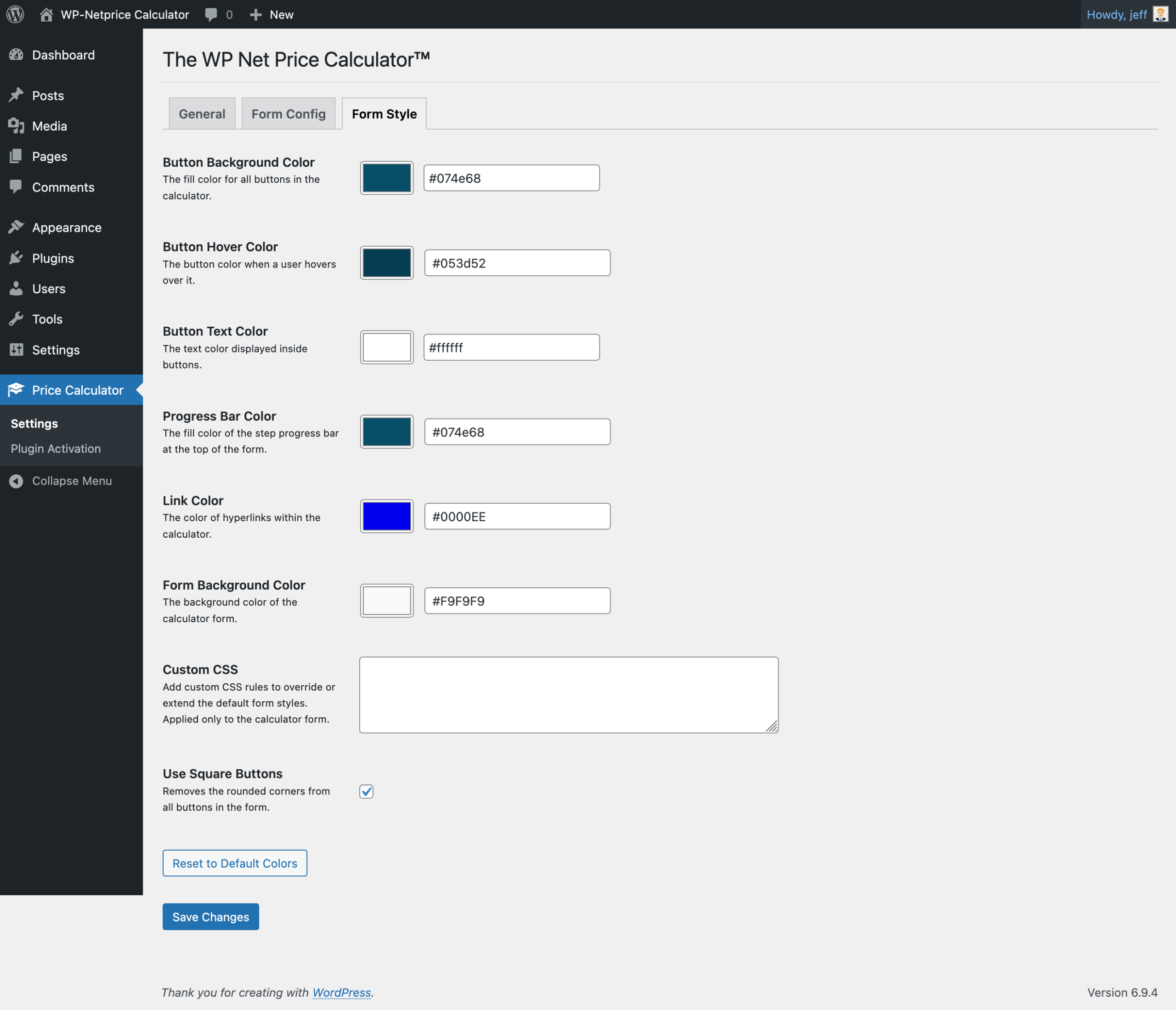 Settings - Form Style